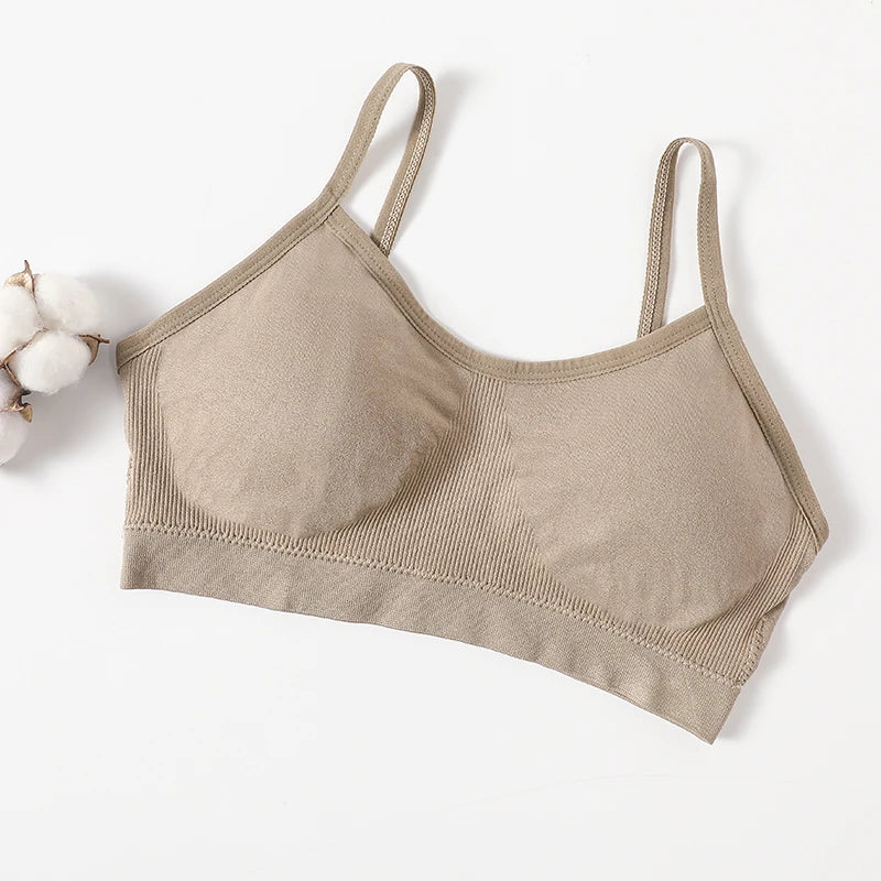 Bralette camisole côtelée froncée