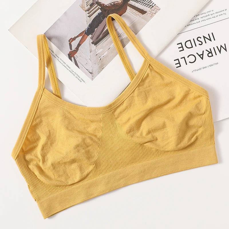Bralette camisole côtelée froncée