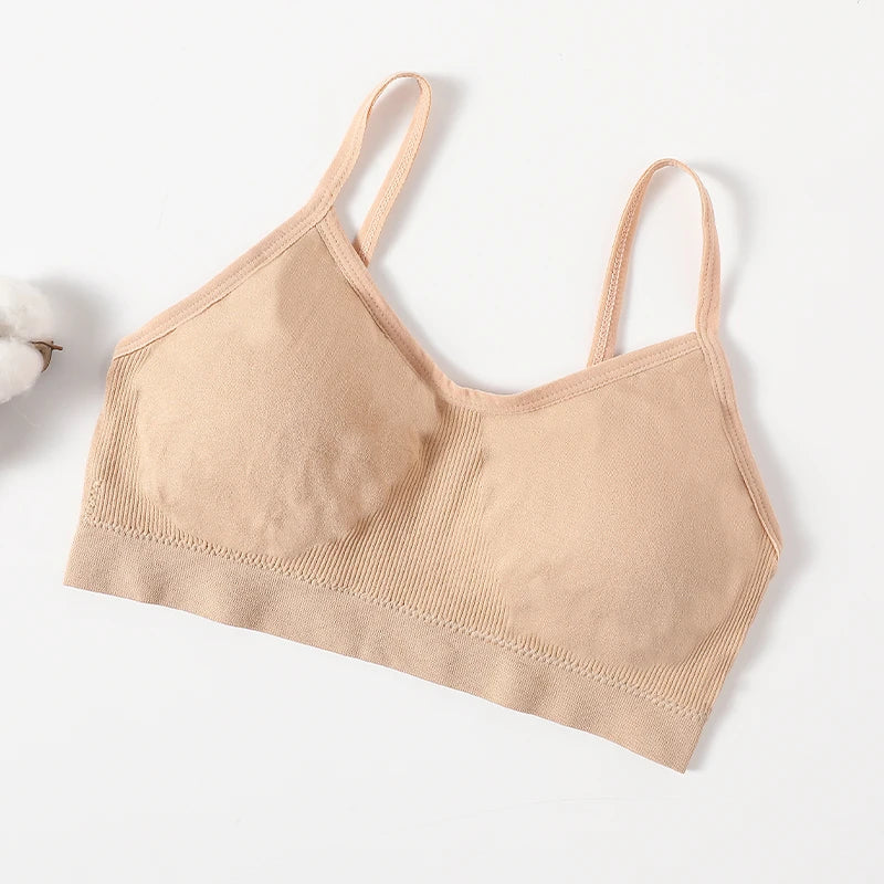 Bralette camisole côtelée froncée