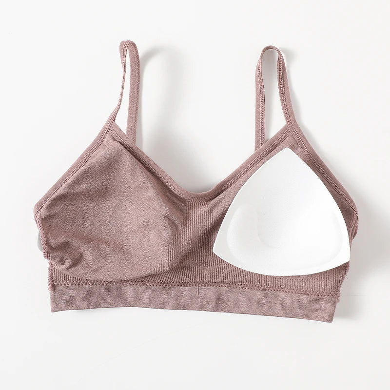Ribbed Ruched Camisole Bralette