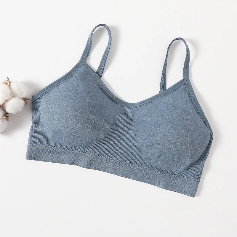 Bralette camisole côtelée froncée