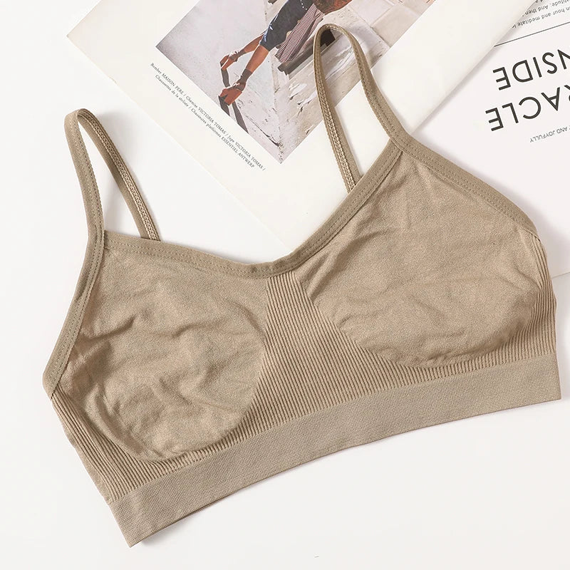 Bralette camisole côtelée froncée