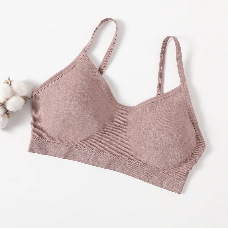 Bralette camisole côtelée froncée