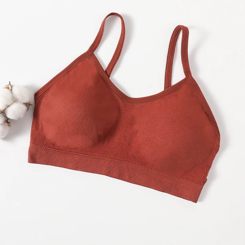 Bralette camisole côtelée froncée