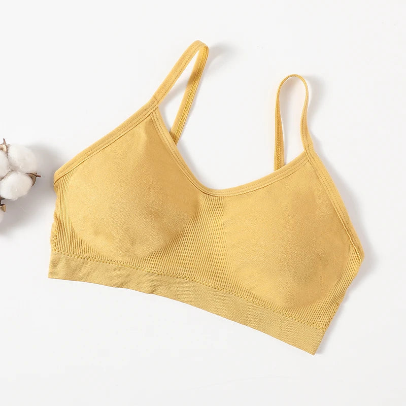 Bralette camisole côtelée froncée