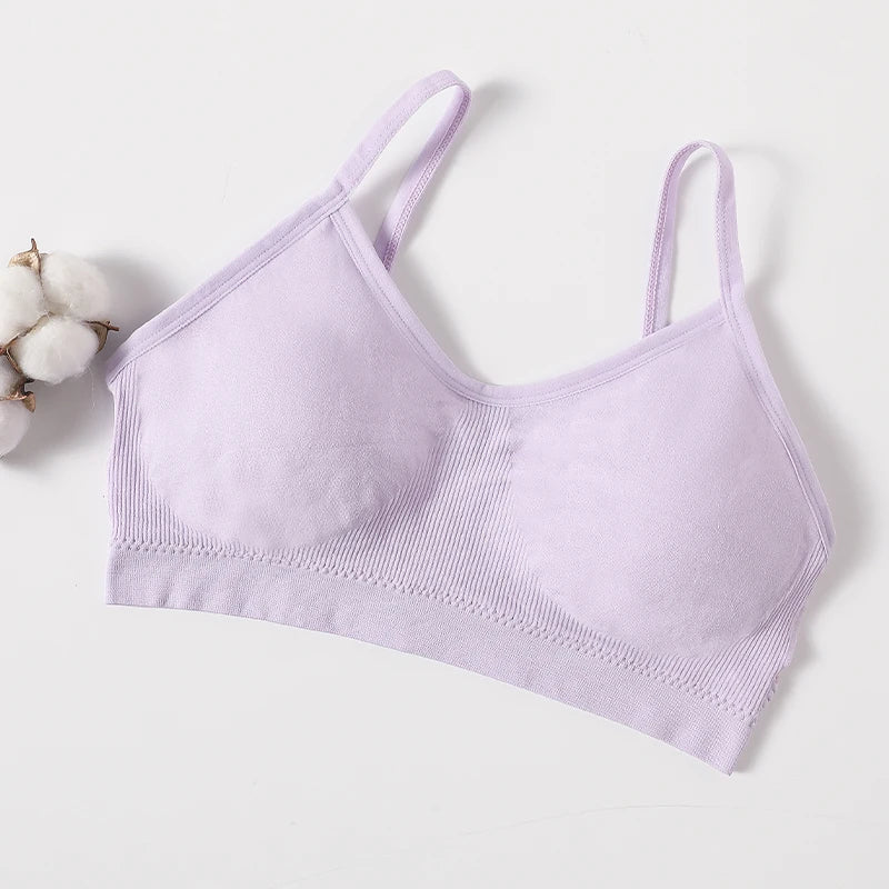 Bralette camisole côtelée froncée