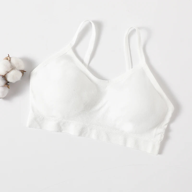 Bralette camisole côtelée froncée