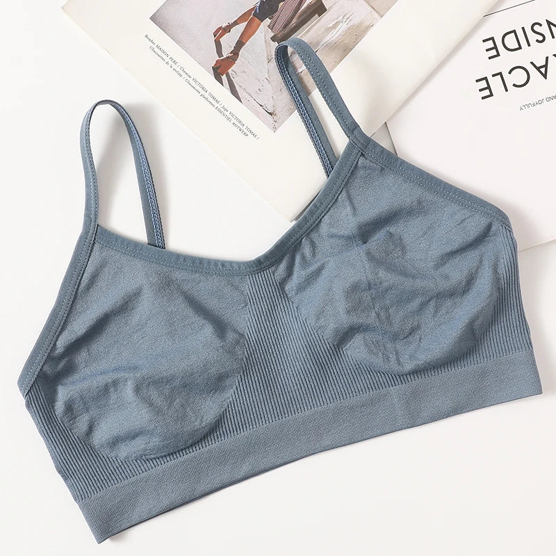 Bralette camisole côtelée froncée