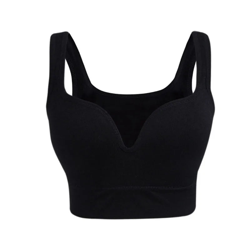 Brassière de sport côtelée sans armatures
