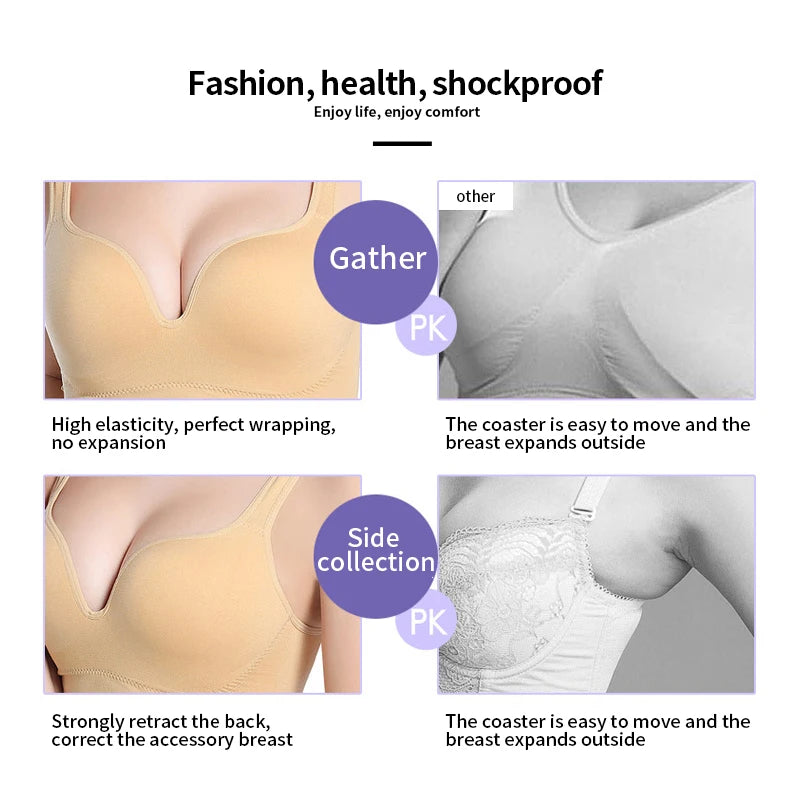 Wireless Ribbed Sports Bra