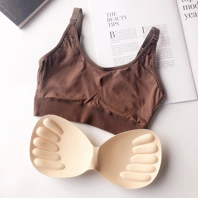 Brassière tube côtelée sans couture