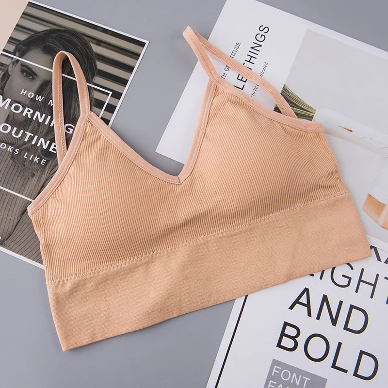 Seamless Ribbed Tube Top Bra