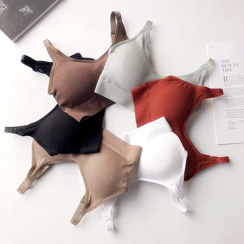 Seamless Ribbed Tube Top Bra