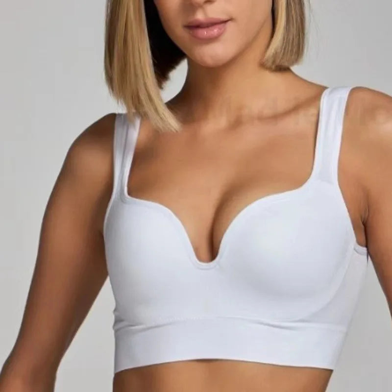Brassière de sport côtelée sans armatures